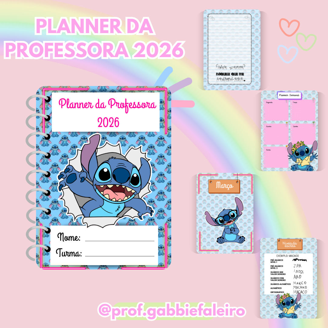 PLANNER DA PROFESSORA 2026- STITCH