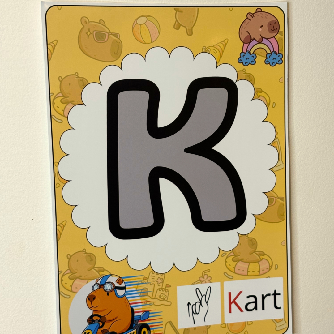 Alfabeto de Parede Ilustrado - Tema Capivara