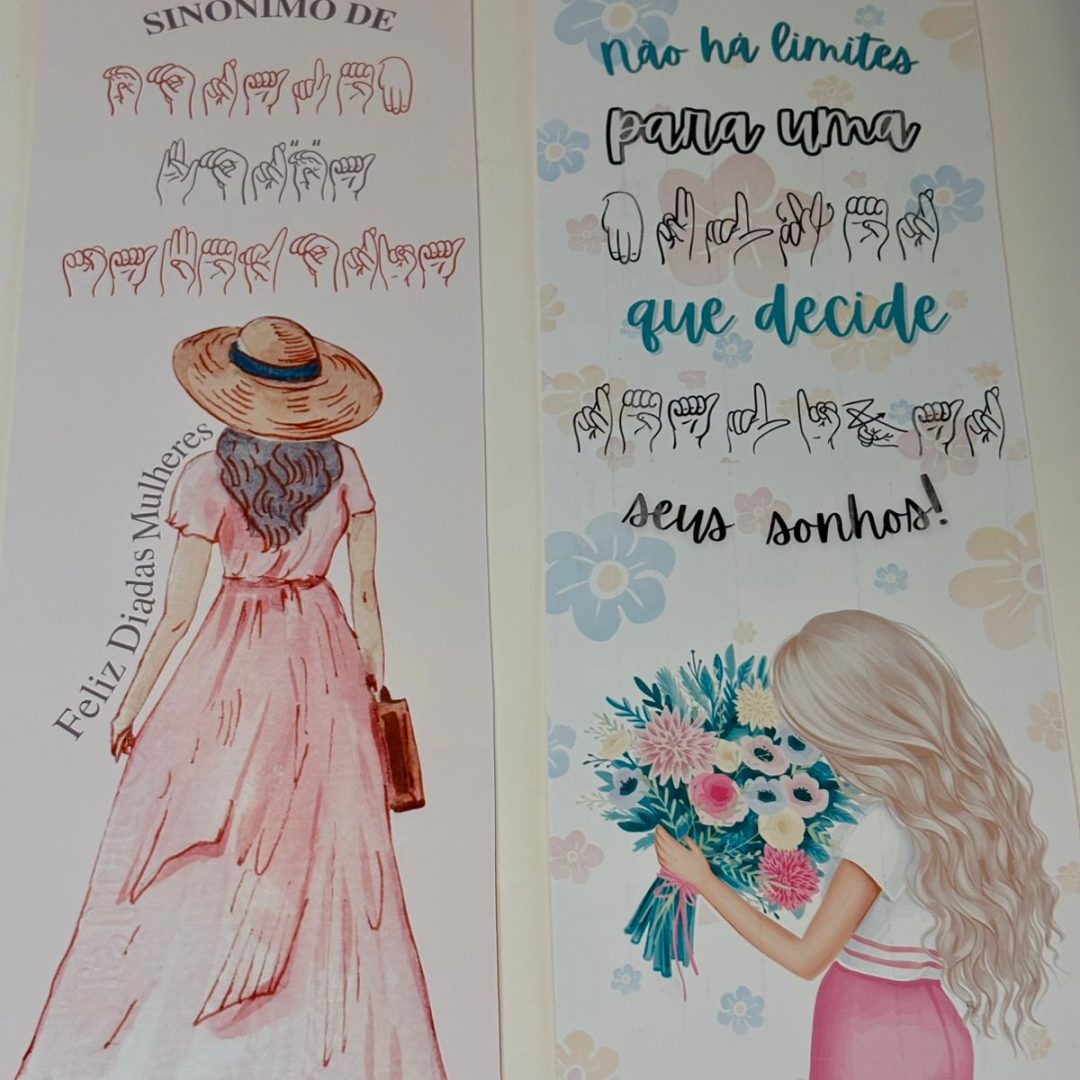 MARCADOR DE PÁGINA "DIA DA MULHER"- LIBRAS