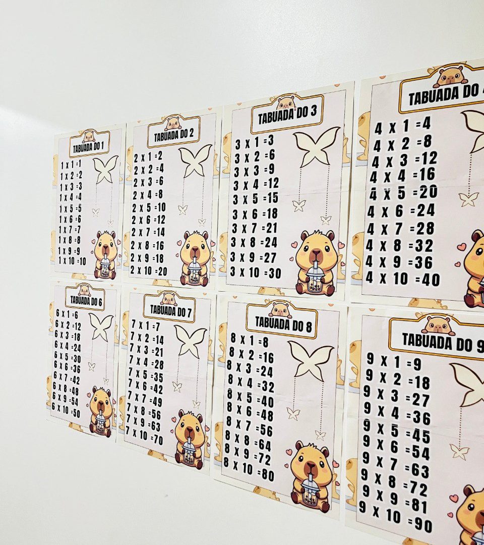 TABUADA 1 AO 10 CAPIVARA- SV