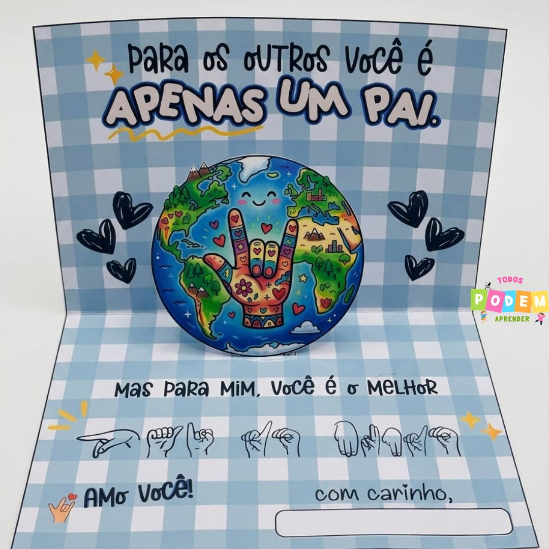 CARTÃO DIA DOS PAIS- VERSÃO LIBRAS