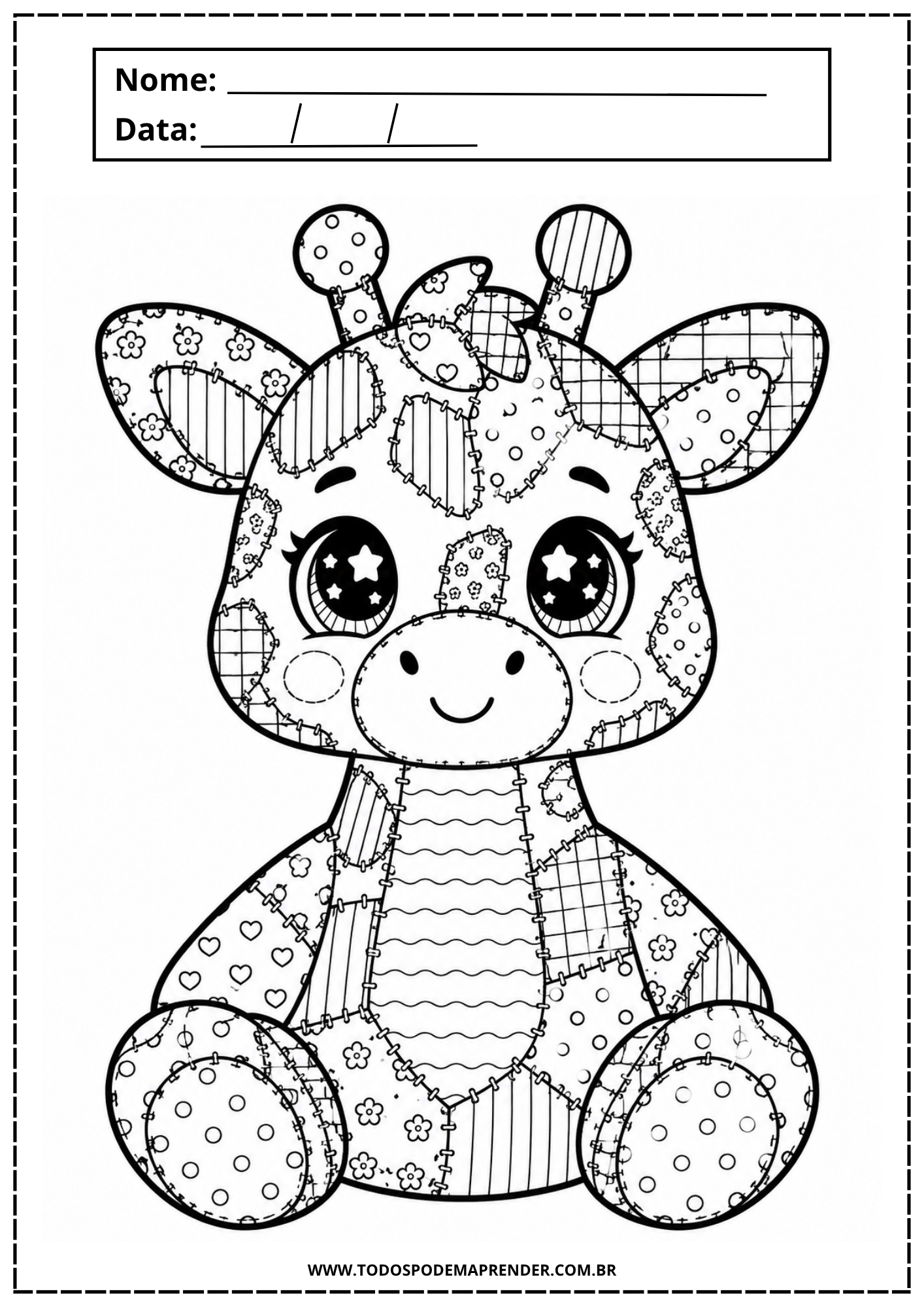 ANIMAIS PATCHWORK PARA COLORIR - Imagem 5