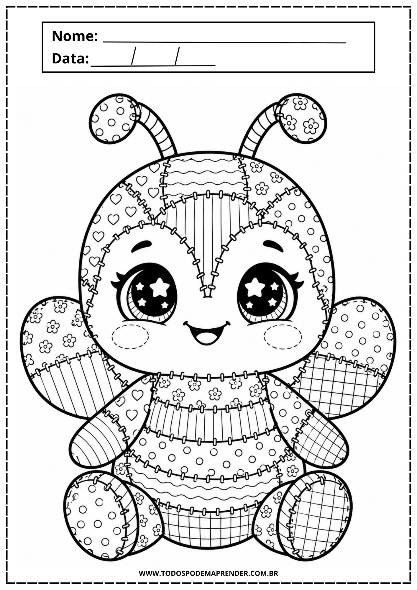 ANIMAIS PATCHWORK PARA COLORIR - Imagem 4