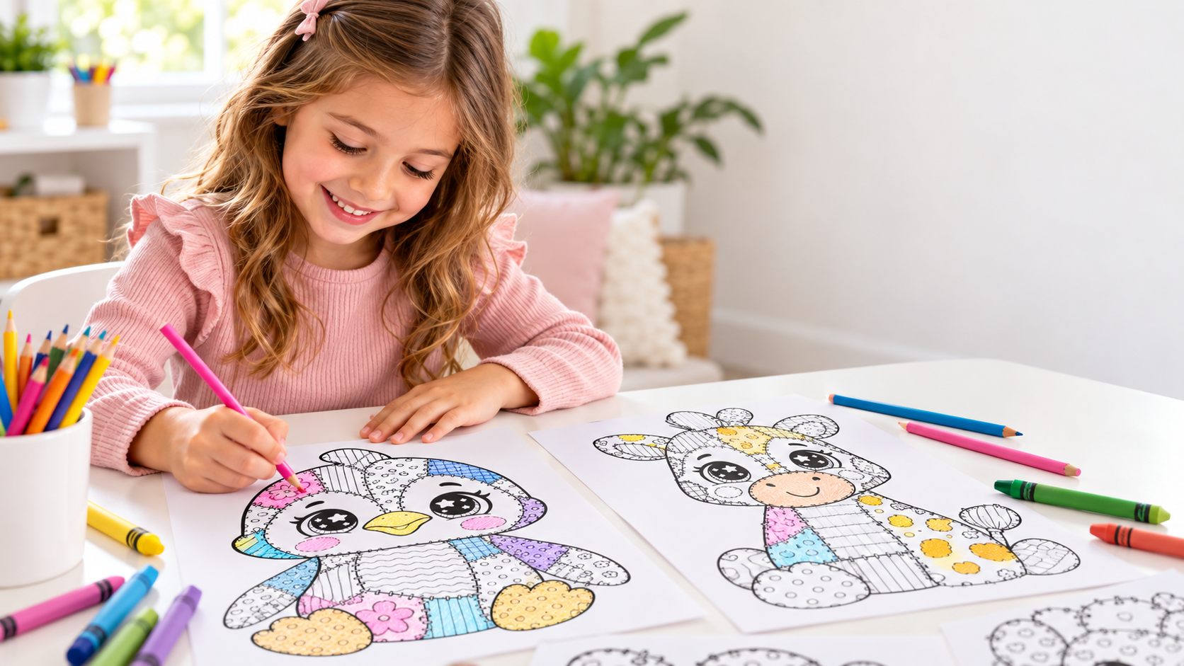 ANIMAIS PATCHWORK PARA COLORIR
