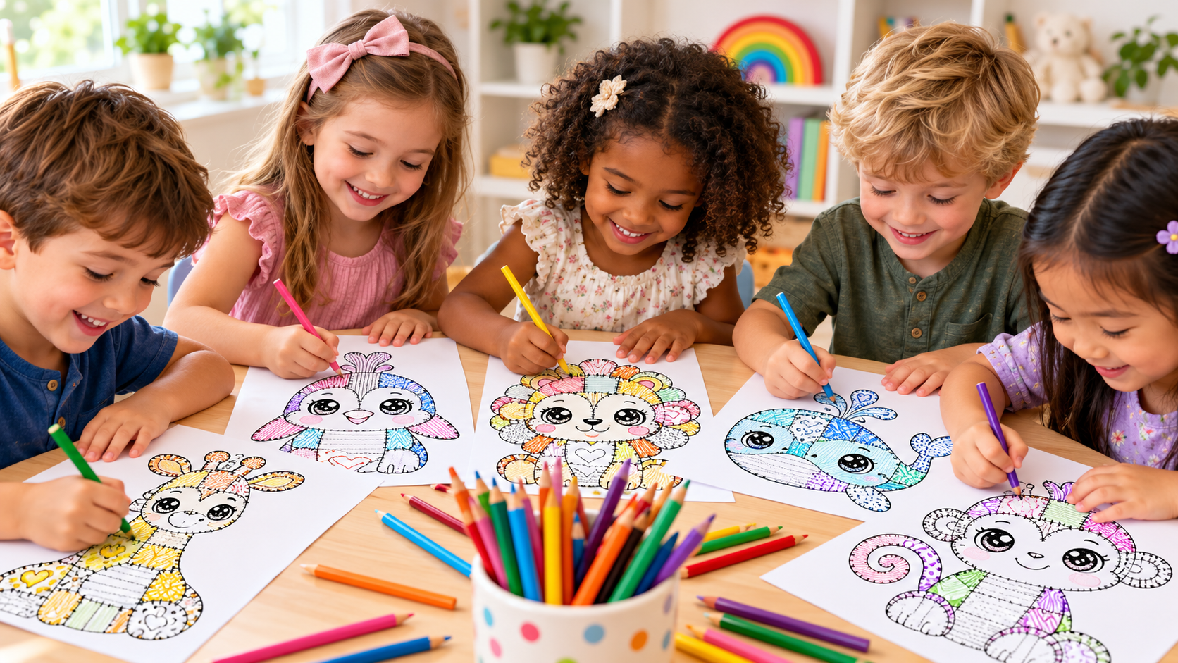 ANIMAIS PATCHWORK PARA COLORIR - Imagem 2
